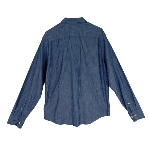 Untuckit Shirt Large Mens Gravner Regular Fit Long Sleeve Chambray 100% Cotton - Picture 7 of 10